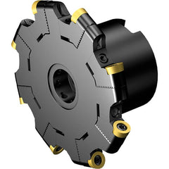 Sandvik Coromant - 0.6299" Cutting Width, 1.2008" Depth of Cut, 5" Cutter Diam, 1.2598" Hole Diam, 8 Tooth Indexable Slotting Cutter - Right Hand Cutting Direction - Americas Industrial Supply