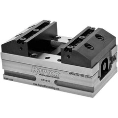 Raptor Workholding - 4" Jaw Width, 2" Throat Depth, Manual Precision Self Centering Vise - 3.937" OAW x 6.94" OAL x 2.971" OAH - Americas Industrial Supply