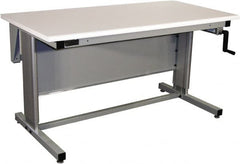 Proline - 72 Wide x 30" Deep x 42" High, Plastic Laminate Workbench - Bull Nose Edge, Adjustable Height Legs, Gray - Americas Industrial Supply