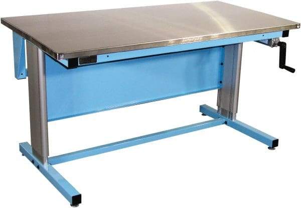 Proline - 60 Wide x 30" Deep x 42" High, Stainless Steel Workbench - Adjustable Height Legs, Blue - Americas Industrial Supply