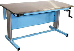 Proline - 60 Wide x 30" Deep x 42" High, Stainless Steel Workbench - Adjustable Height Legs, Blue - Americas Industrial Supply
