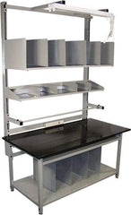 Proline - 60 Wide x 30" Deep x 36" High, Chem-Guard Workbench - Adjustable Height Legs, Gray - Americas Industrial Supply