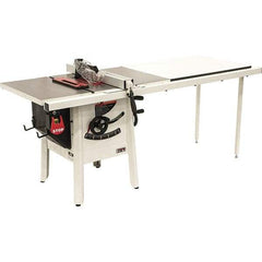 Jet - 10" Blade Diam, 5/8" Arbor Diam, 1 Phase Table Saw - 1-3/4 hp, 27" Wide, 115 Volt, 3-1/8" Cutting Depth - Americas Industrial Supply