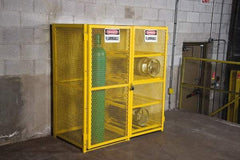 Illinois Engineered Products - 8 Shelf Gas Cylinder Storage Cabinet - Steel, 60" Wide x 33-1/2" Deep x 65" High, Yellow - Americas Industrial Supply