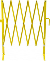 Illinois Engineered Products - 40" High Aisle Gate - Galvanized Steel, Yellow - Americas Industrial Supply