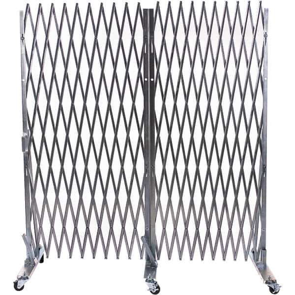 Illinois Engineered Products - 102" High Portable Traffic Control Gate - Galvanized Steel, Silver - Americas Industrial Supply