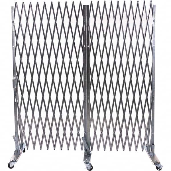Illinois Engineered Products - 78" High Portable Traffic Control Gate - Galvanized Steel, Silver - Americas Industrial Supply