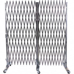 Illinois Engineered Products - 78" High Portable Traffic Control Gate - Galvanized Steel, Silver - Americas Industrial Supply