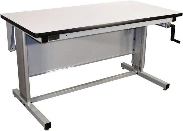 Proline - 72 Wide x 30" Deep x 42" High, Static Dissipative Workbench - T-Molded Edge, Adjustable Height Legs, Gray - Americas Industrial Supply