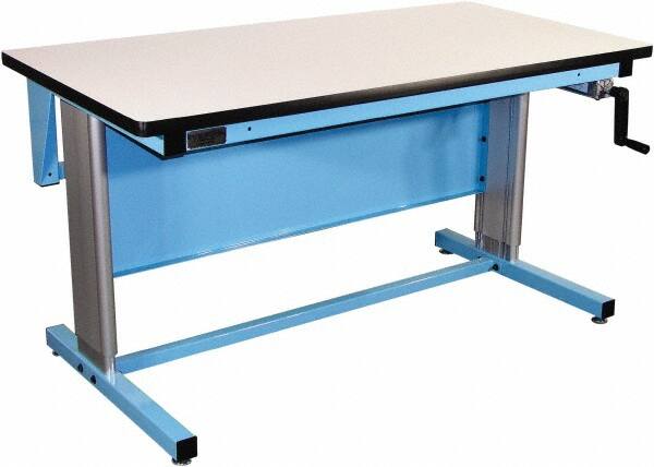 Proline - 72 Wide x 30" Deep x 42" High, Static Dissipative Workbench - T-Molded Edge, Adjustable Height Legs, Blue - Americas Industrial Supply
