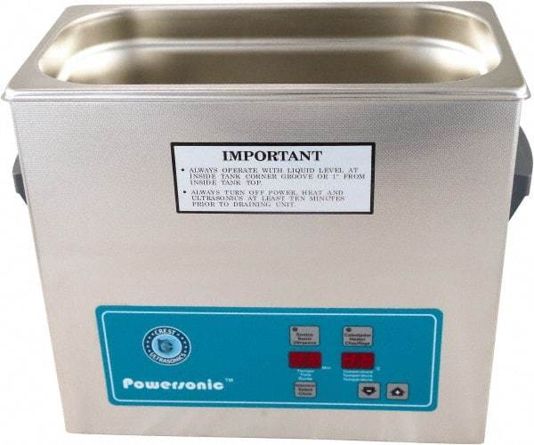 CREST ULTRASONIC - Bench Top Water-Based Ultrasonic Cleaner - 1 Gal Max Operating Capacity, Stainless Steel Tank, 11-5/8" High x 11-1/2" Long x 6-3/8" Wide, 115 Input Volts - Americas Industrial Supply