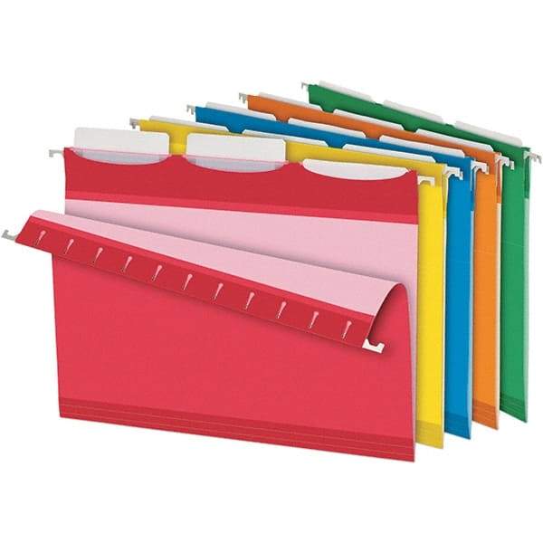 Pendaflex - 8-1/2 x 11", Letter Size, Assorted Colors, Hanging File Folder - 11 Point Stock, 1/3 Tab Cut Location - Americas Industrial Supply