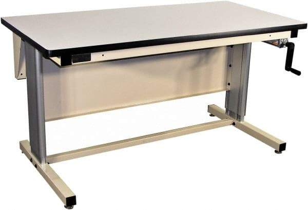 Proline - 72 Wide x 30" Deep x 42" High, Static Dissipative Workbench - T-Molded Edge, Adjustable Height Legs, Beige - Americas Industrial Supply