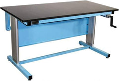Proline - 72 Wide x 30" Deep x 42" High, Epoxy Resin Workbench - Adjustable Height Legs, Blue - Americas Industrial Supply