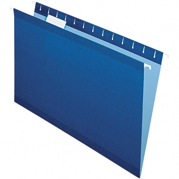 Pendaflex - 8-1/2 x 14", Legal, Navy, Hanging File Folder - 11 Point Stock, 1/5 Tab Cut Location - Americas Industrial Supply