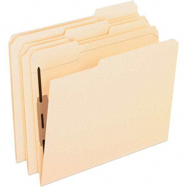 Pendaflex - 8-1/2 x 11", Letter Size, Manila, File Folders with Top Tab - 11 Point Stock, Assorted Tab Cut Location - Americas Industrial Supply