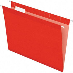 Pendaflex - 8-1/2 x 11", Letter Size, Red, Hanging File Folder - 11 Point Stock, 1/5 Tab Cut Location - Americas Industrial Supply