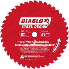 Freud - 8" Diam, 5/8" Arbor Hole Diam, 42 Tooth Wet & Dry Cut Saw Blade - Carbide-Tipped, Burr-Free Action, Standard Round Arbor - Americas Industrial Supply