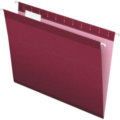 Pendaflex - 8-1/2 x 11", Letter Size, Burgundy, Hanging File Folder - 11 Point Stock, 1/5 Tab Cut Location - Americas Industrial Supply