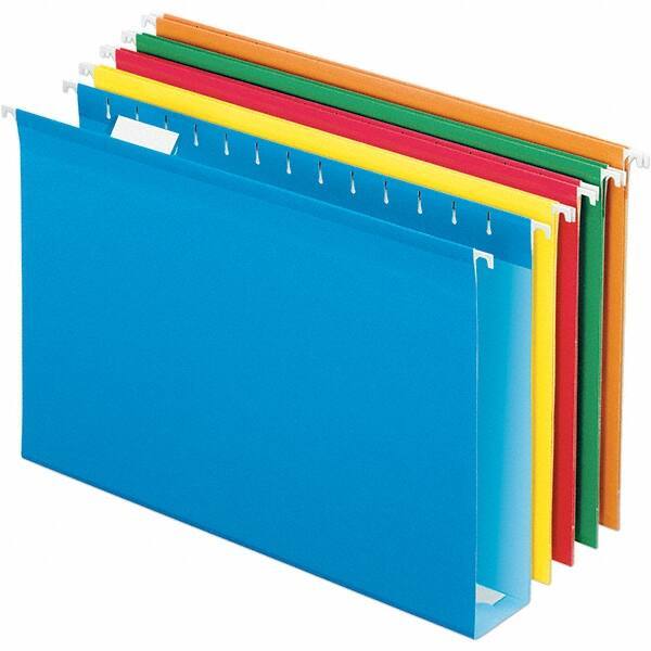 Pendaflex - 8-1/2 x 14", Legal, Assorted Colors, Hanging File Folder - 11 Point Stock, 1/5 Tab Cut Location - Americas Industrial Supply