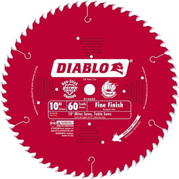 Freud - 10" Blade Diam, 60 Teeth, Carbide-Tipped Cold Saw Blade - 5/8" Arbor Hole Diam, 0.071" Blade Thickness - Americas Industrial Supply