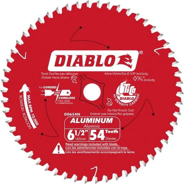 Freud - 6-1/2" Blade Diam, 56 Teeth, Carbide-Tipped Cold Saw Blade - 5/8" Arbor Hole Diam, 0.045" Blade Thickness - Americas Industrial Supply