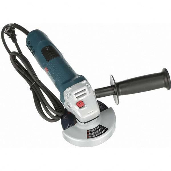 Bosch - 4-1/2" Wheel Diam, 11,000 RPM, Corded Angle & Disc Grinder - 5/8-11 Spindle, 120 Volts, 7.5 Amps - Americas Industrial Supply