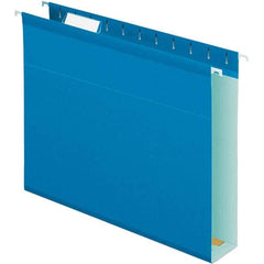 Pendaflex - 8-1/2 x 11", Letter Size, Blue, Hanging File Folder - 11 Point Stock, 1/5 Tab Cut Location - Americas Industrial Supply