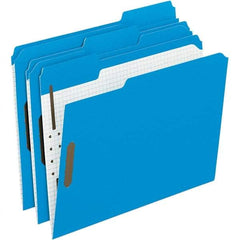 Pendaflex - 11-5/8 x 9-1/2", Letter Size, Blue, File Folders with Top Tab - 11 Point Stock, Assorted Tab Cut Location - Americas Industrial Supply