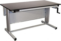 Proline - 72 Wide x 30" Deep x 42" High, Epoxy Resin Workbench - Adjustable Height Legs, Gray - Americas Industrial Supply
