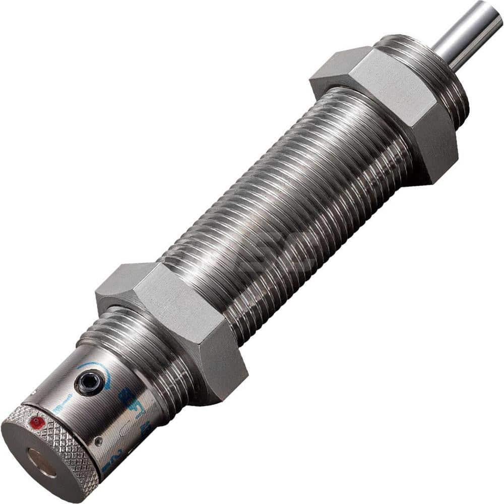 Standard-Duty Shock Absorber: 6 mm Rod Dia, 27.7 mm OD, 16 mm Stroke, M20 x 1.5 Thread 120 mm OAL, 18.1 lb Force