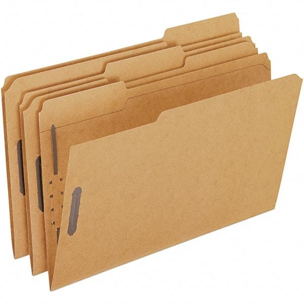 Pendaflex - 8-1/2 x 14", Legal, Brown, File Folders with Top Tab - Assorted Tab Cut Location - Americas Industrial Supply