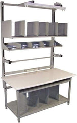 Proline - 60 Wide x 30" Deep x 36" High, Static Dissipative Workbench - Bull Nose Edge, Adjustable Height Legs, Gray - Americas Industrial Supply