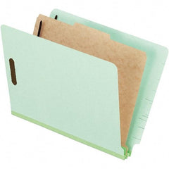 Pendaflex - 8-1/2 x 11", Letter Size, Pale Green, Classification Folders with Top Tab Fastener - 25 Point Stock, End Tab Cut Location - Americas Industrial Supply