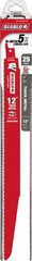 Freud - 12" Long x 1" Thick, Bi-Metal Reciprocating Saw Blade - Tapered Profile, 8 to 10 TPI, Toothed Edge, Tang Shank - Americas Industrial Supply