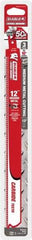 Freud - 12" Long x 1" Thick, Carbide Reciprocating Saw Blade - Straight Profile, 10 TPI, Toothed Edge, Tang Shank - Americas Industrial Supply