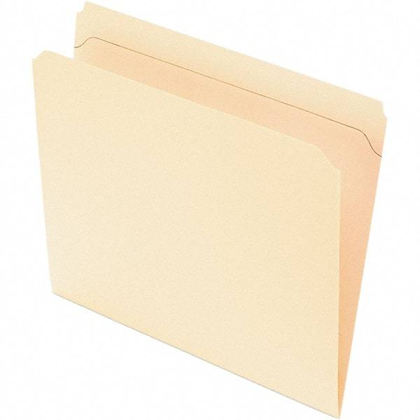 Pendaflex - 8-1/2 x 11", Letter Size, Manila, File Folders with Top Tab - 11 Point Stock, Straight Tab Cut Location - Americas Industrial Supply