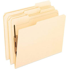 Pendaflex - 8-1/2 x 11", Letter Size, Manila, File Folders with Top Tab - 11 Point Stock, Assorted Tab Cut Location - Americas Industrial Supply