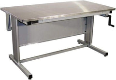 Proline - 60 Wide x 30" Deep x 42" High, Stainless Steel Workbench - Adjustable Height Legs, Gray - Americas Industrial Supply