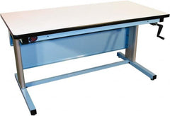Proline - 60 Wide x 30" Deep x 42" High, Plastic Laminate Workbench - T-Molded Edge, Adjustable Height Legs, Blue - Americas Industrial Supply