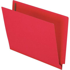 Pendaflex - 8-1/2 x 11", Letter Size, Red, File Folders with End Tab - 11 Point Stock, Straight Tab Cut Location - Americas Industrial Supply