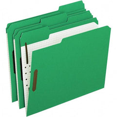 Pendaflex - 11-5/8 x 9-1/2", Letter Size, Green, File Folders with Top Tab - 11 Point Stock, Assorted Tab Cut Location - Americas Industrial Supply