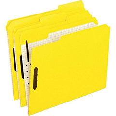 Pendaflex - 11-5/8 x 9-1/2", Letter Size, Yellow, File Folders with Top Tab - 11 Point Stock, Assorted Tab Cut Location - Americas Industrial Supply