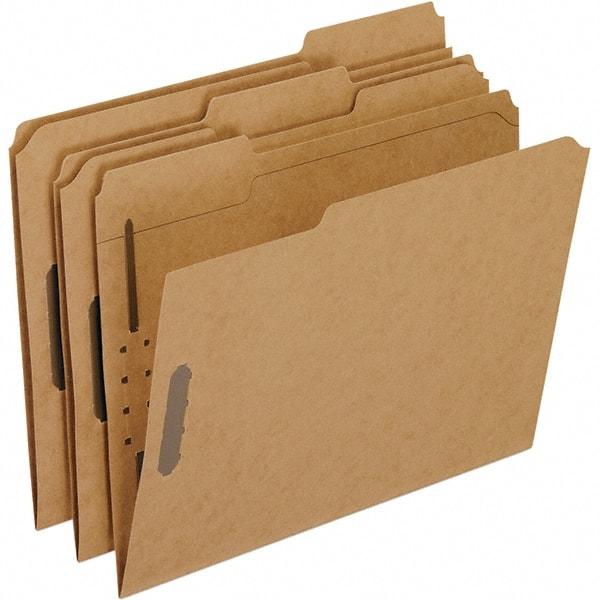 Pendaflex - 8-1/2 x 11", Letter Size, Brown, File Folders with Top Tab - Assorted Tab Cut Location - Americas Industrial Supply