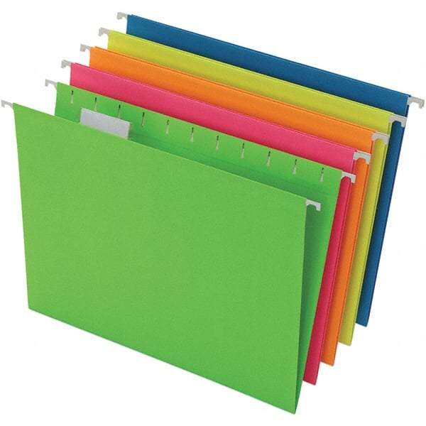 Pendaflex - 8-1/2 x 11", Letter Size, Assorted Colors, Hanging File Folder - 11 Point Stock, 1/5 Tab Cut Location - Americas Industrial Supply