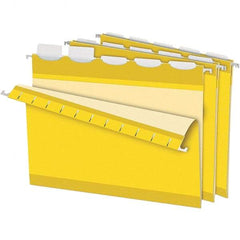 Pendaflex - 8-1/2 x 11", Letter Size, Yellow, Hanging File Folder - 11 Point Stock, 1/5 Tab Cut Location - Americas Industrial Supply