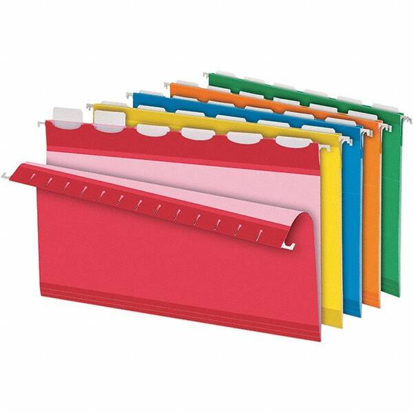Pendaflex - 8-1/2 x 14", Legal, Assorted Colors, Hanging File Folder - 11 Point Stock, 1/6 Tab Cut Location - Americas Industrial Supply
