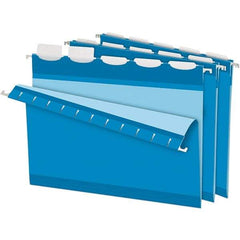Pendaflex - 8-1/2 x 11", Letter Size, Blue, Hanging File Folder - 11 Point Stock, 1/5 Tab Cut Location - Americas Industrial Supply