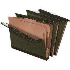 Pendaflex - 8-1/2 x 11", Letter Size, Standard Green, Hanging File Folder - 11 Point Stock, Assorted Tab Cut Location - Americas Industrial Supply