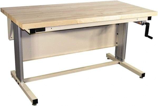 Proline - 60 Wide x 30" Deep x 42" High, Maple Workbench - Adjustable Height Legs, Beige - Americas Industrial Supply